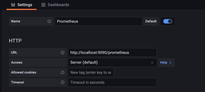 Screenshot of the Prometheus data source Screenshot of the Prometheus data source