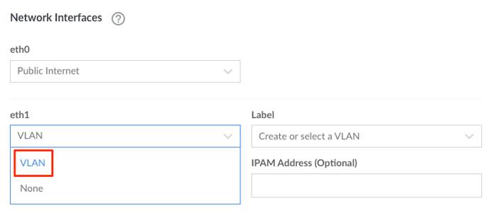 Selecting the network interface Selecting the network interface